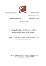 A helyi gazdaságfejlesztés folyamat aspektusa A helyi gazdaságfejlesztés folyamat aspektusa